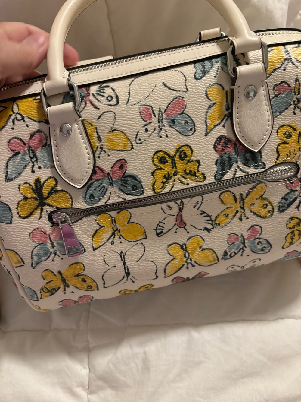COACH Rowan Satchel Bag With Butterfly Print & matching wallet Set - Picture 4 of 16